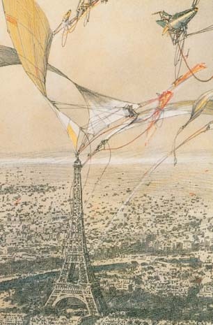 Pencil drawing of Aerial Paris (1989)