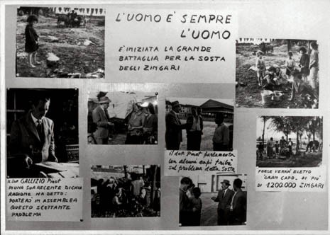 Pinot Gallizio meets the gypsy community, Alba, 1956. Archivio Gallizio, Torino

