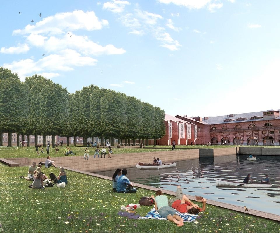 Studio 44, Nikita Yavein proposed to design a park and build a neoclassical pavilion next to the prison. 