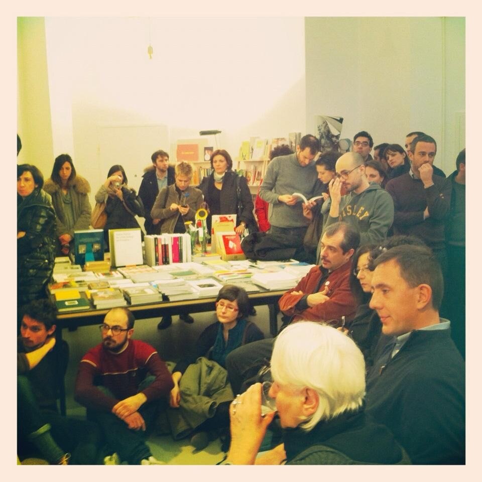 A view of the debate that closed the show on 23 February, at 121+ Libreria Extemporanea, in Milan