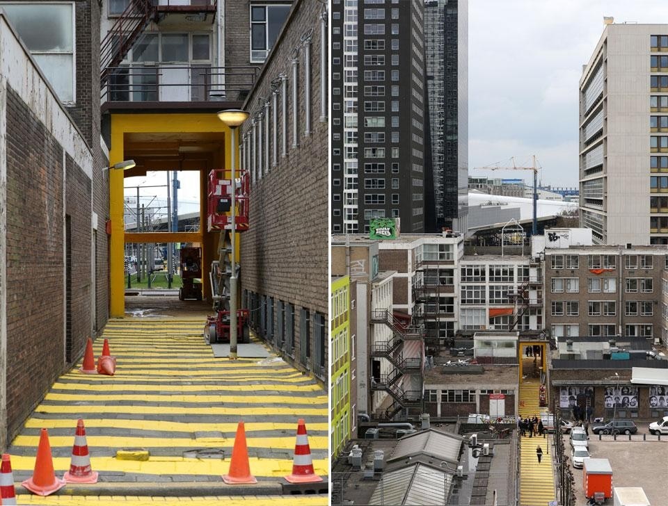 Pedestrian bridge by Zones Urbaines Sensibles on Test Site Rotterdam