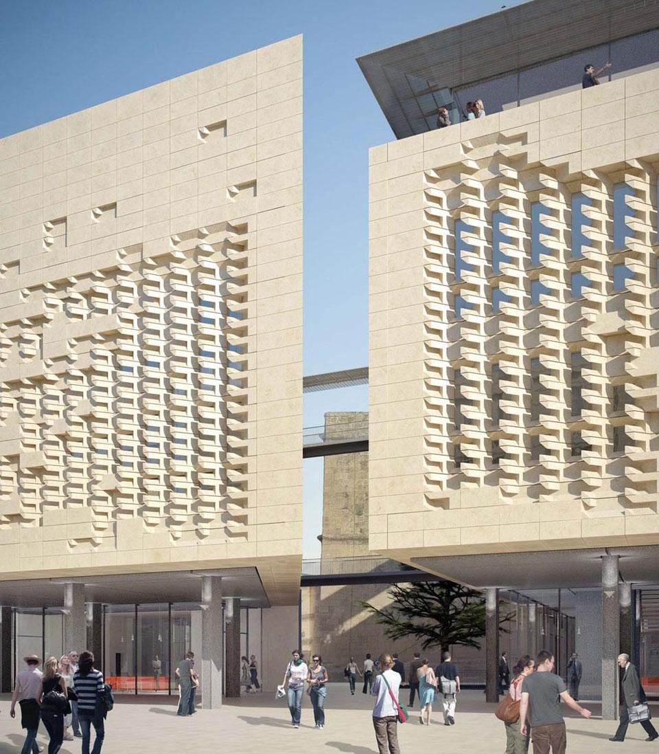 Renzo Piano Building Workshop, <em>Valletta City Gate</em>. Rendering of the Parliament building. &copy; L'Autre Image
