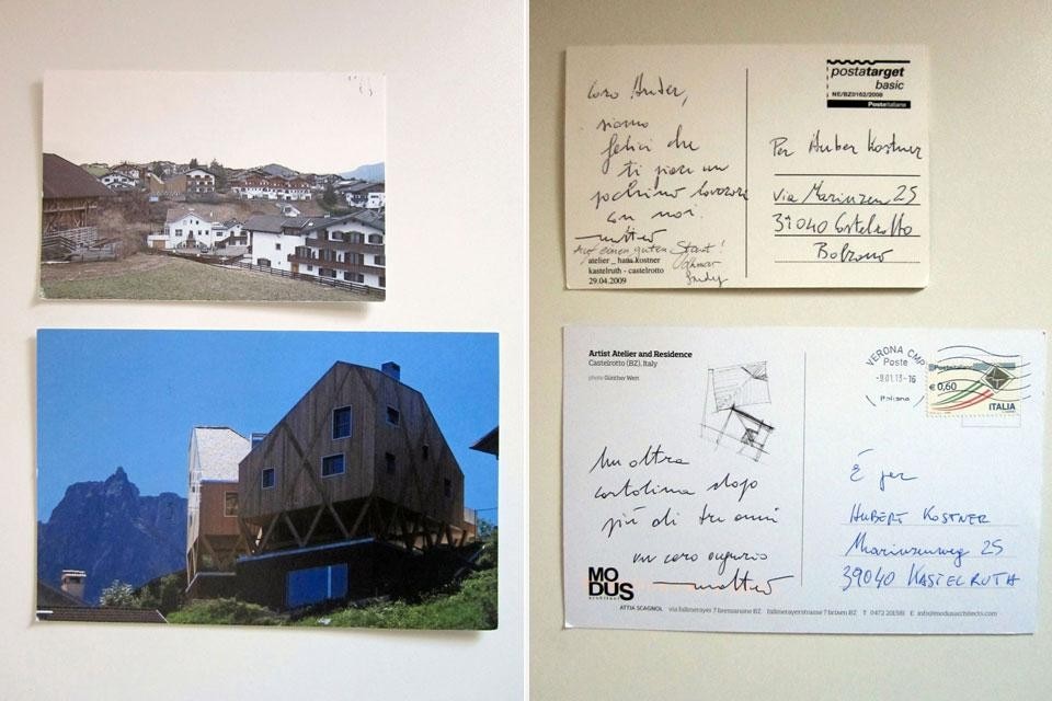 The architects and client exchanged a series of postcards with their design views