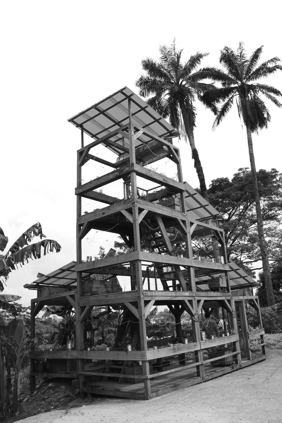 Lucas Grandin, <em>Le jardin sonore</em>, Bonamouti-Deïdo, Douala, 2010. Public art commissioned and produced by doual'art within SUD 2010. Photo by Roberto Paci Dalò, Douala, 2010