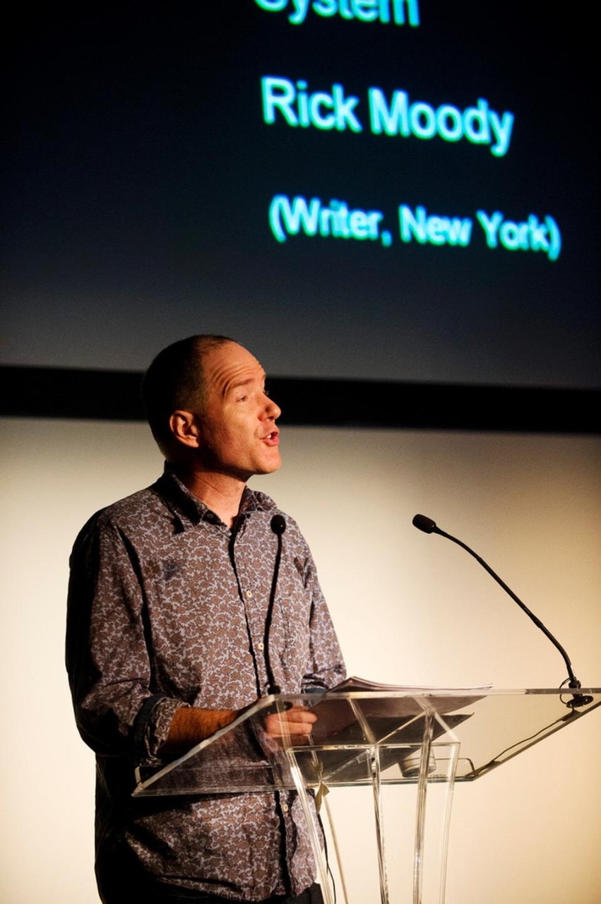 Rick Moody reads for <em>The Undependable Global Positioning System</em> during the Frieze Talks 2012. Photo by Linda Nylind