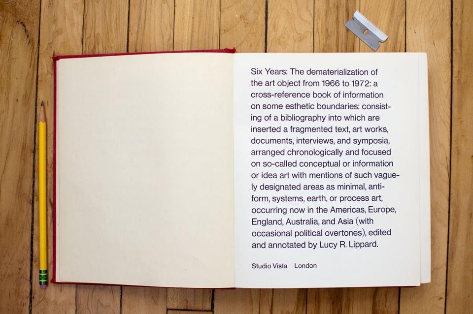 Lucy Lippard, <em>Six Years: The Dematerialization of the Art Object from 1966 to 1972</em>. Photo by Zachary Sachs