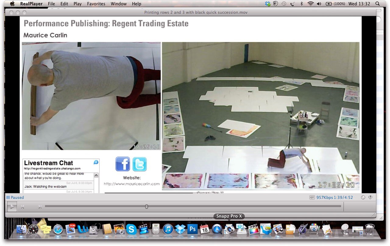 Maurice Carlin, <i>Performance Publishing</i>, schermata della webcam