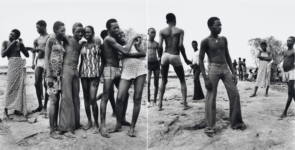 Malick Sidibé, A la Bagnade au fleuve Niger, 1973; Les Amis, 1976 Courtesy The Walther Collection and MAGNIN-A, Paris