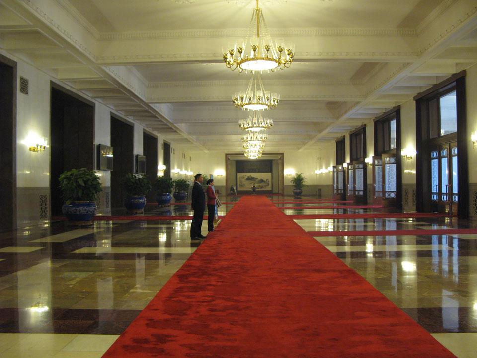 Top image: The author as seen from the Great Assembly Hall. Photo by James Auger.<br />  Above: Red carpet in the Great Hall of the People. Photo by Nelly Ben Hayoun.