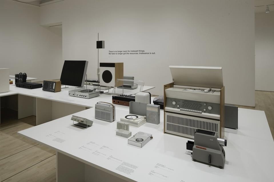 Installation view of <i>Less and More: the Design Ethos of Dieter Rams</i> on view at the San Francisco Museum of Modern Art.