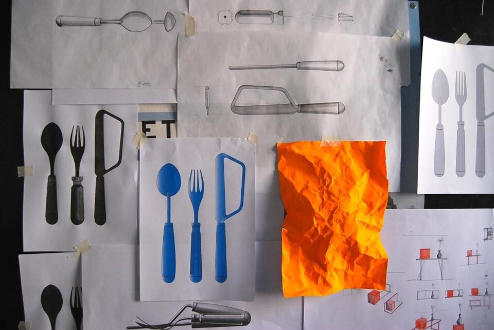 Gio Tirotto, <em>No Pause / Non posate gli attrezzi</em> cutlery set, sketches