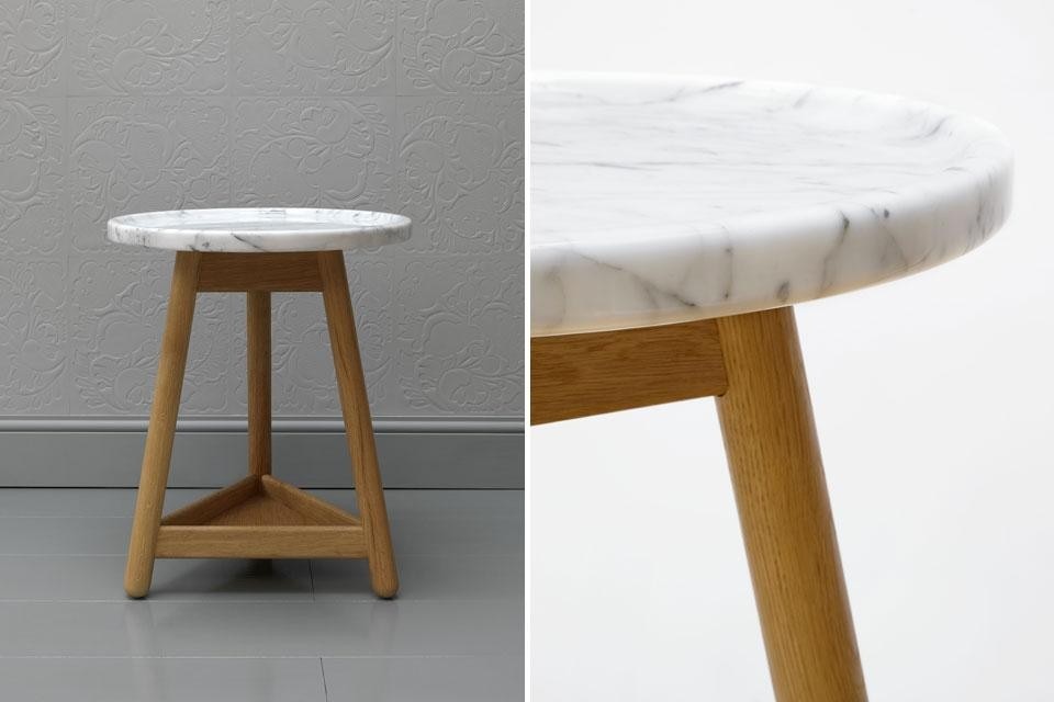 Bethan Gray, solid wood, leather and marble tables for G&T