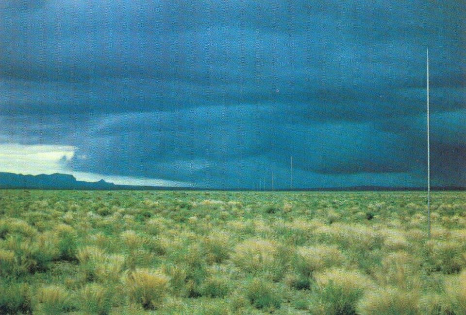 <i>Lightning Field.</i> Date: 8-79. Time: afternoon. Site: E exterior. Direction: S. Above: <i>Lightning Field.</i> Date: 8-10-79. Time: twilight. Site: W exterior. Direction: E.