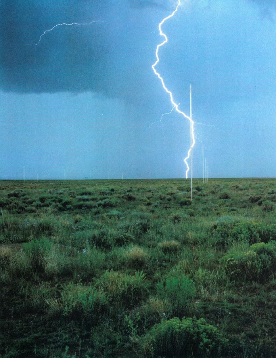 <i>Lightning Field.</i> Date: 8-79. Time: afternoon. Site: interior. Direction: north lightning.