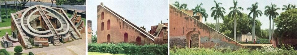 Abstract forms and space of the Jantar Mantar architectural instruments.