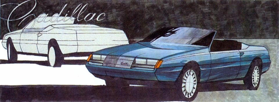 <em>Cadillac Allanté</em>, rendering of an unrealized version, 1982