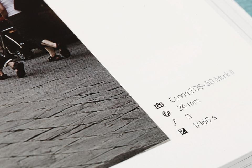 Detail of an interior page numbers from Domus 947: on the right, data regarding the photographs from the Photoessay.