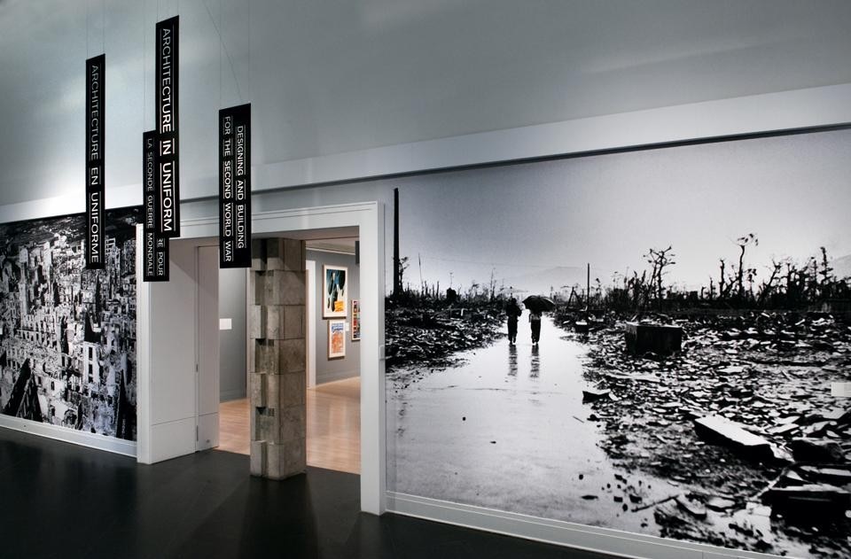 From the exhibition, <i> Architecture in Uniform</i> at the Canadian Centre for Architecture, Montreal. Photo © CCA.