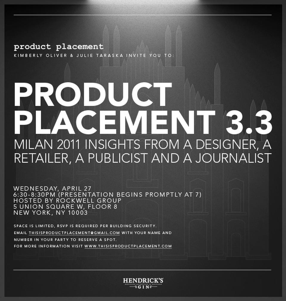 The Product Placement 3.3 flyer.