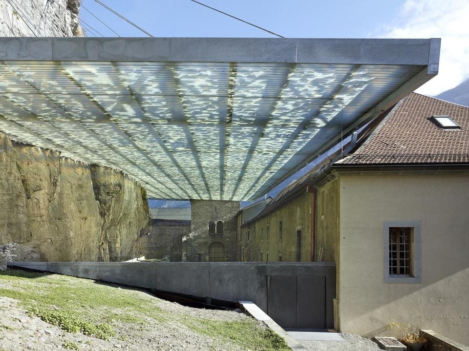 Savioz Fabrizzi Architectes, coverage of the archeological ruins of the Abbey of St. Maurice