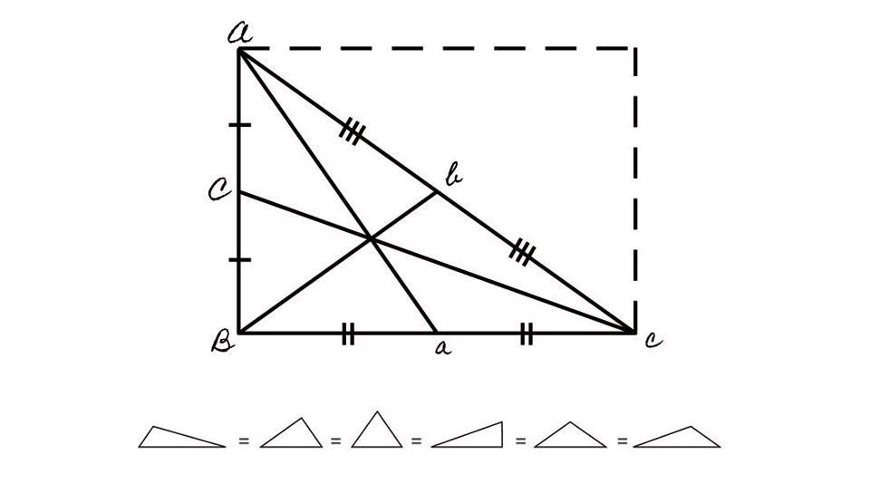 Top: <em>Differently equal</em> is a chopping board that uses medians to create a number of different shaped triangles of equal area from the original rectangular surface of the board. Above: drawing for <em>Differently equal</em>