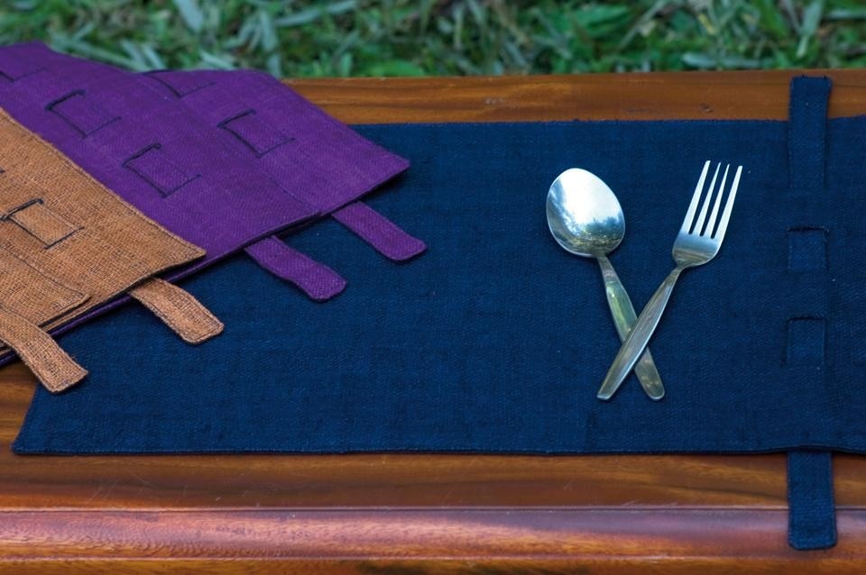 Fabric placemats designed by Luisa Bocchietto. Dignity Design