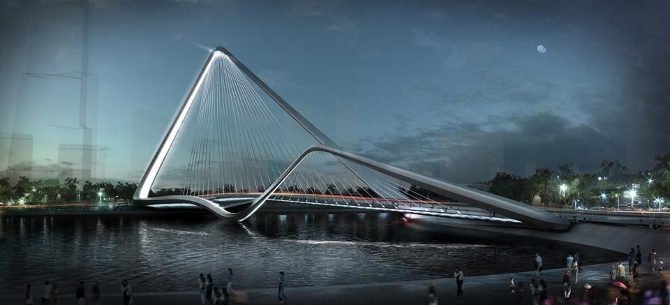 10 DESIGN and Buro Happold, <em>Infinity Loop Bridge</em>, Zhuhai, China.