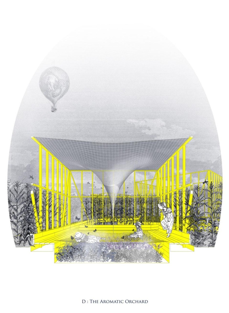 Rendering of Beals & Lyon Architects’ <em>The Garden of Forking Paths</em>, winning design of YAP Chile 2012. Image courtesy of Beals & Lyon Architects