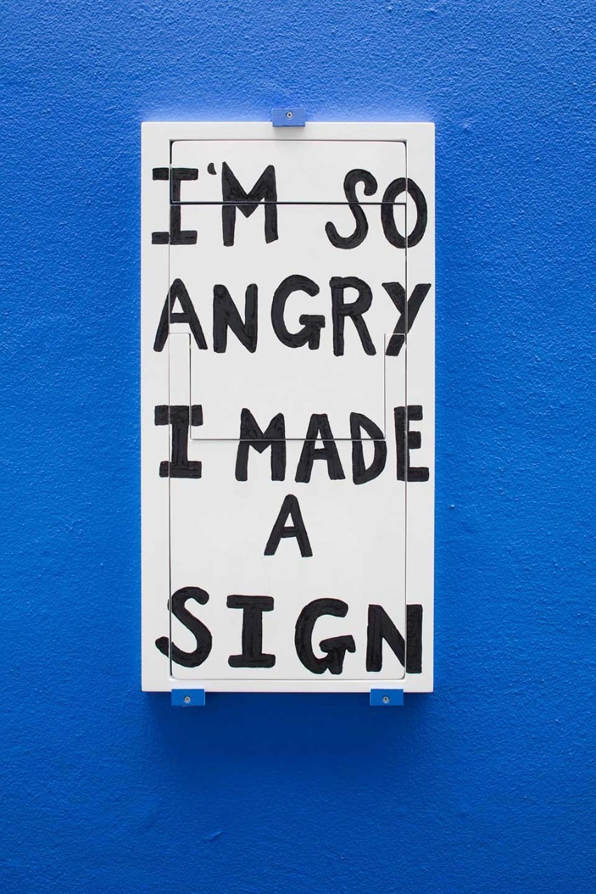 Sebastian Errazuriz, <em>Occupy Chair: I'm So Angry I Made A Sign</em>, 2012. Courtesy of the Artist and Cristina Grajales Gallery, New York