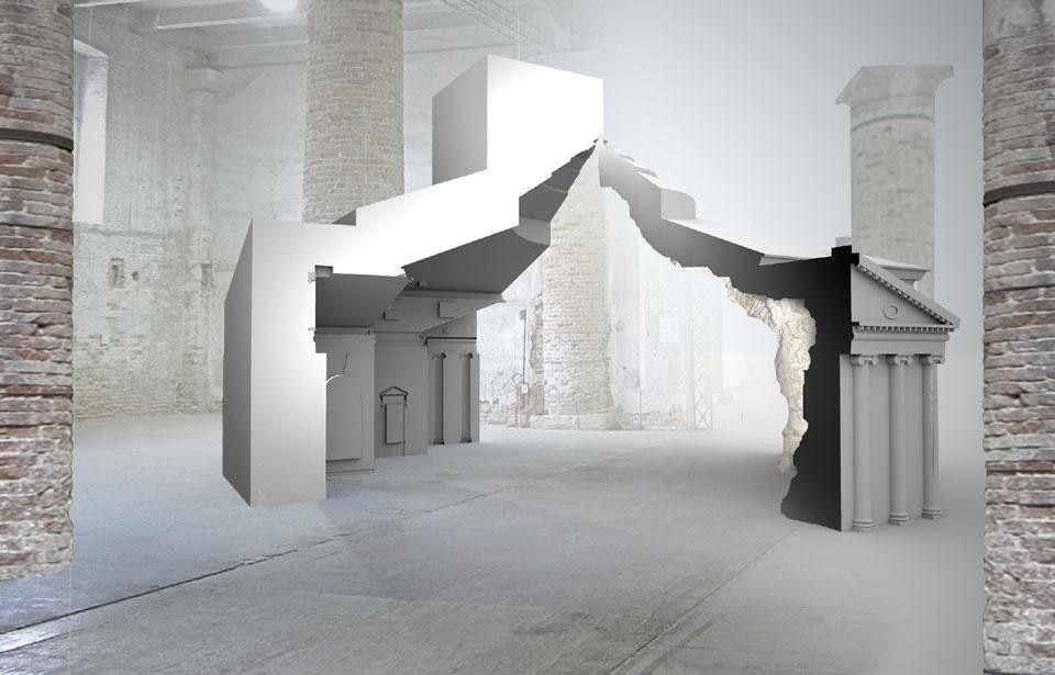 On top: Project by Herzog & De Meuron for the 13th International Architecture Exhibition <i>Common Ground</i>, Venice