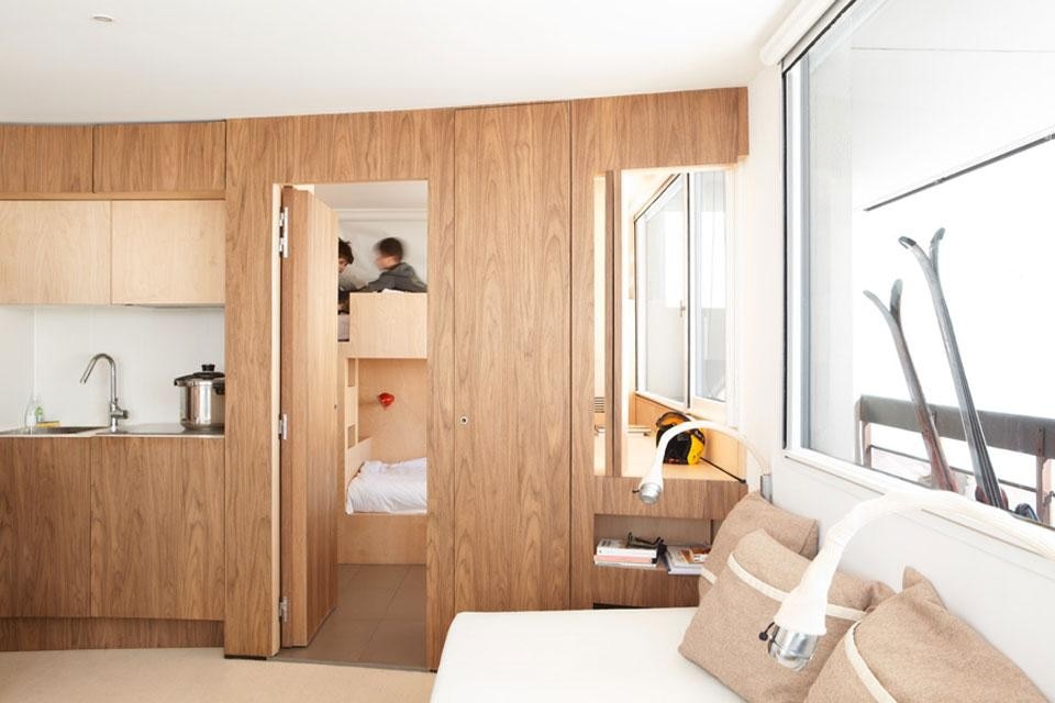 h2o Architectes, <em>The Cabin</em>, interior design of a ski resort apartment in Menuires, France