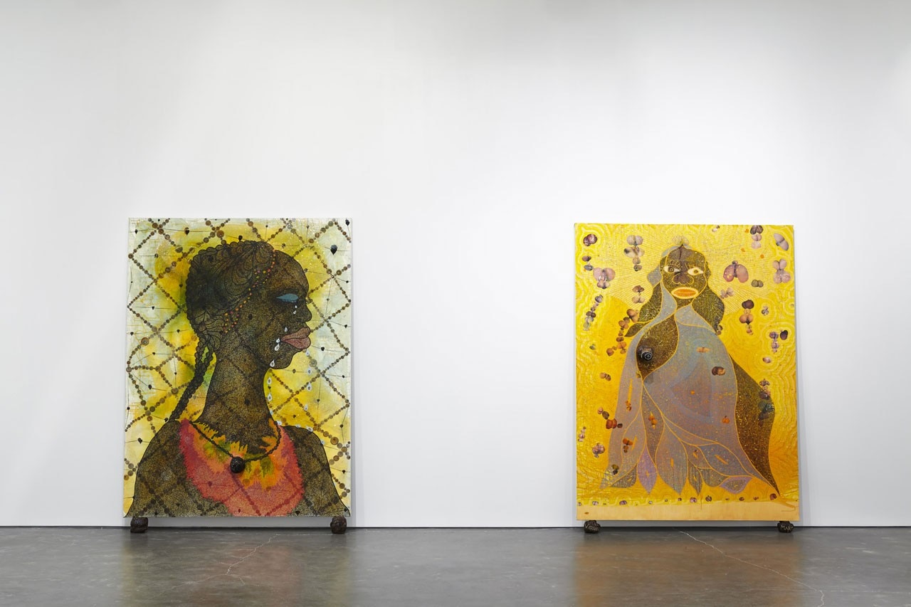 Installation Image for “Chris Ofili: Night and Day”. Courtesy New Museum, New York. Photo: Benoit Pailley