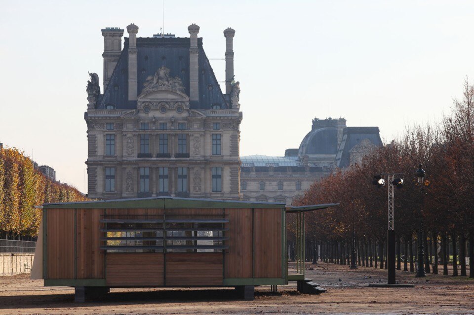 Jean Prouvé, <i>Ferembal House</i>, 1948. Adaptation Jean Nouvel, 2010 Installation view, Jardin des Tuileries, 2010. © Galerie Patrick Seguin. Courtesy Gagosian Gallery