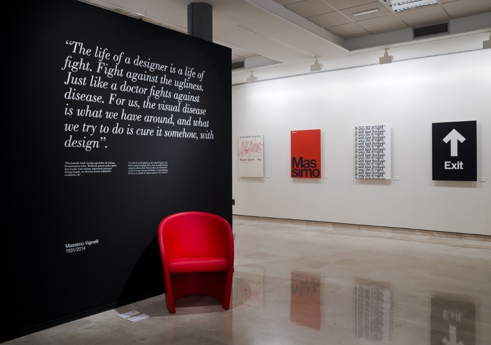 "Timeless/Massimo Vignelli", view of the exhibition at Okendo Cultural Centre