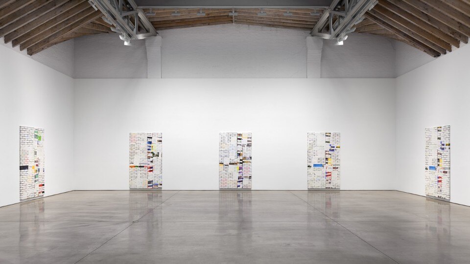 Kelley Walker, view of the exhibition at the Paula Cooper Gallery, New York