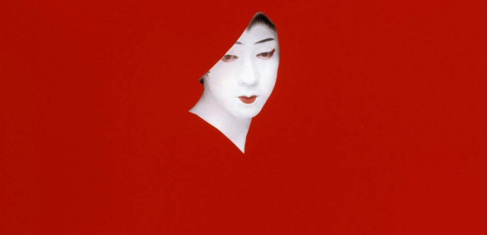 Sarah Charlesworth, <i>Red Mask</i>, from the <i>Objects of Desire</i> series, 1983. Cibachrome with lacquered wood frame, 42 x 32 in (106.6 x 81.2 cm). Courtesy the Estate of Sarah Charlesworth and Maccarone Gallery