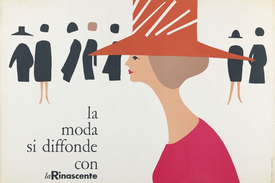 Lora Lamm, La moda si diffonde con la Rinascente, ca. 1960, Museum für Gestaltung Zürich, Poster Collection, © the artist