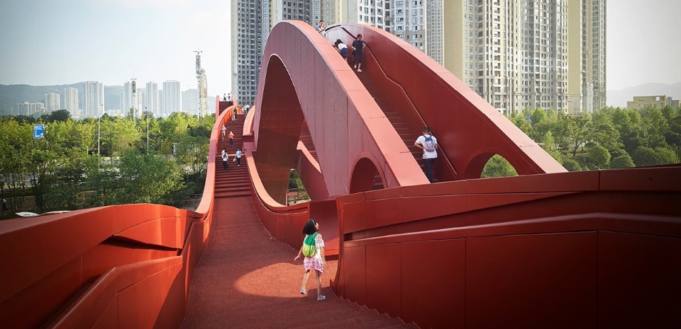 NEXT Architects, Lucky Knot bridge, Changsha, Meixi Lake, 2016