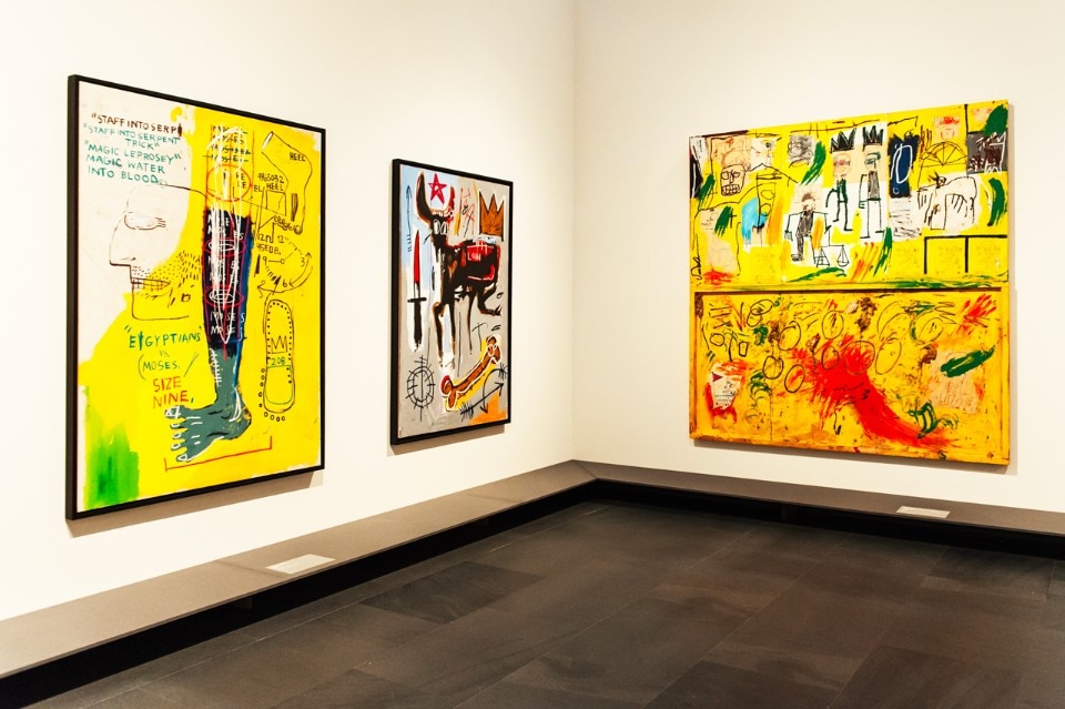 Jean-Michel Basquiat, veduta dell'installazione al MUDEC, Milano, 2016