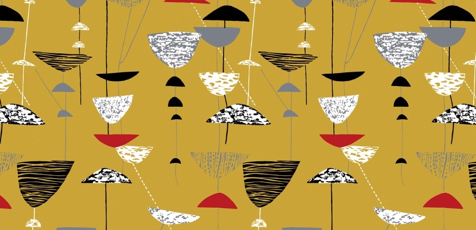 Lucienne Day, Reissue of Calyx furnishing fabric, (Heal's Wholesale and Export 1951), Classic Textiles 2003. Courtesy of the Robin & Lucienne Day Foundation. Courtesy of the Centre for Advanced Textiles, Glasgow School of Art