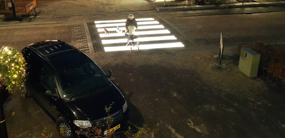 Lighted Zebra Crossing B.V. Crosswalk, LED crossing stripes, 2016