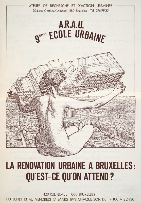Poster della nona scuola urbana organizzata dall'ARAU, nel marzo del 1978