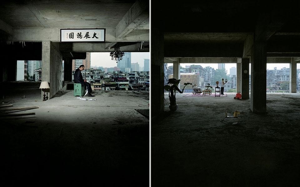 Left: <i>Lanwei 05: Big Business</i>; right: </i>Lanwei 06: Two Generations 01</i>, Guangzhou, China, 2006