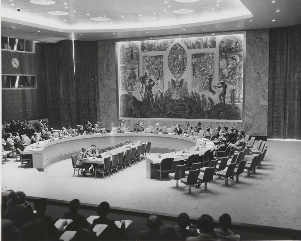 Arnstein Arneberg, Camera del Consiglio di Sicurezza dell’ONU, 1952. Foto United Nations, 1952 – Nasjonalmuseet