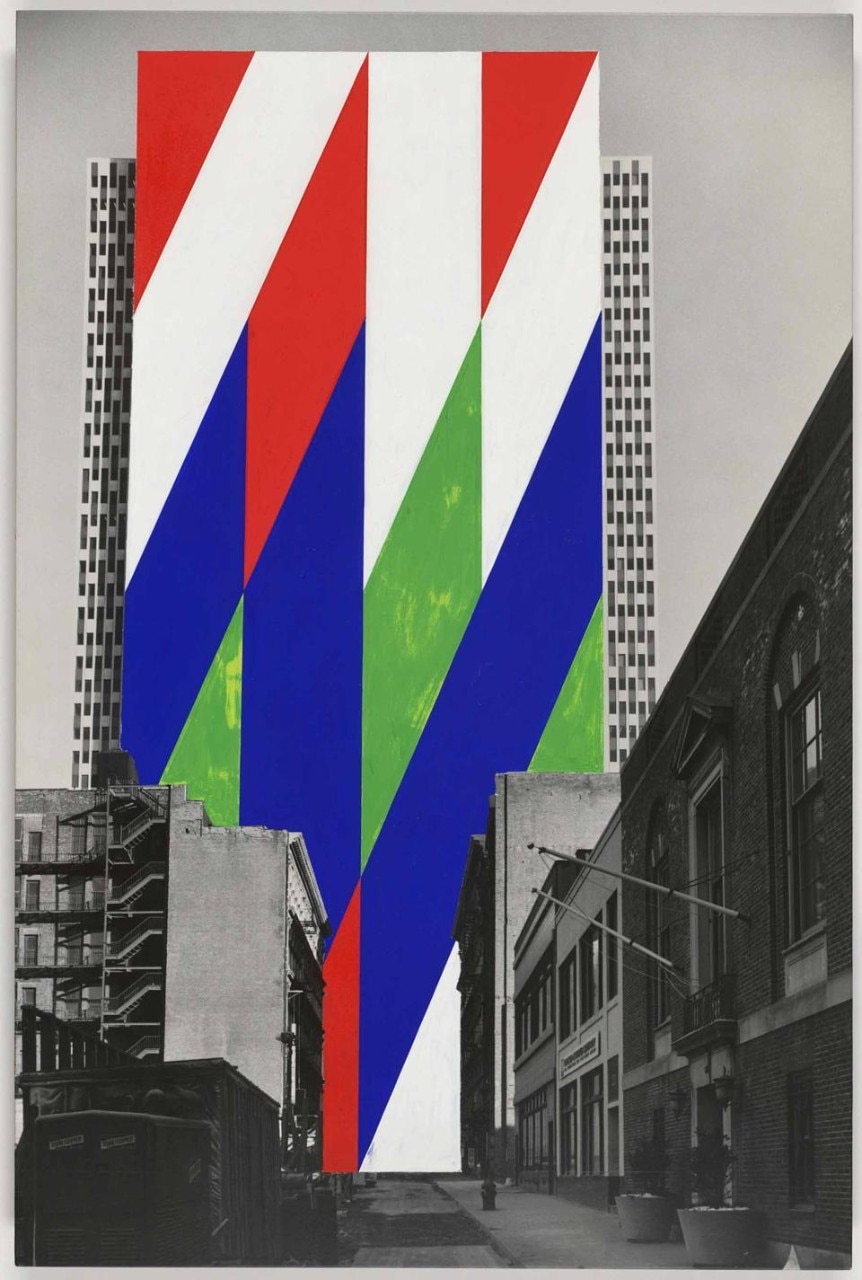 Jason Crum (American, 1935-2004),  <i>Progetto per un muro dipinto</i>, New York City, New York, 1969, tempera su fotografia. The Museum of Modern Art, New York