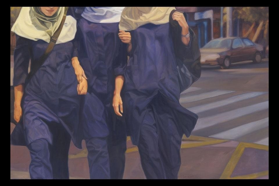 Shohreh Mehran, <i>Senza Titolo</i>, 2009. 180 x 270 cm, olio su tela. Courtesy l'artista e Sharjah Art Foundation.