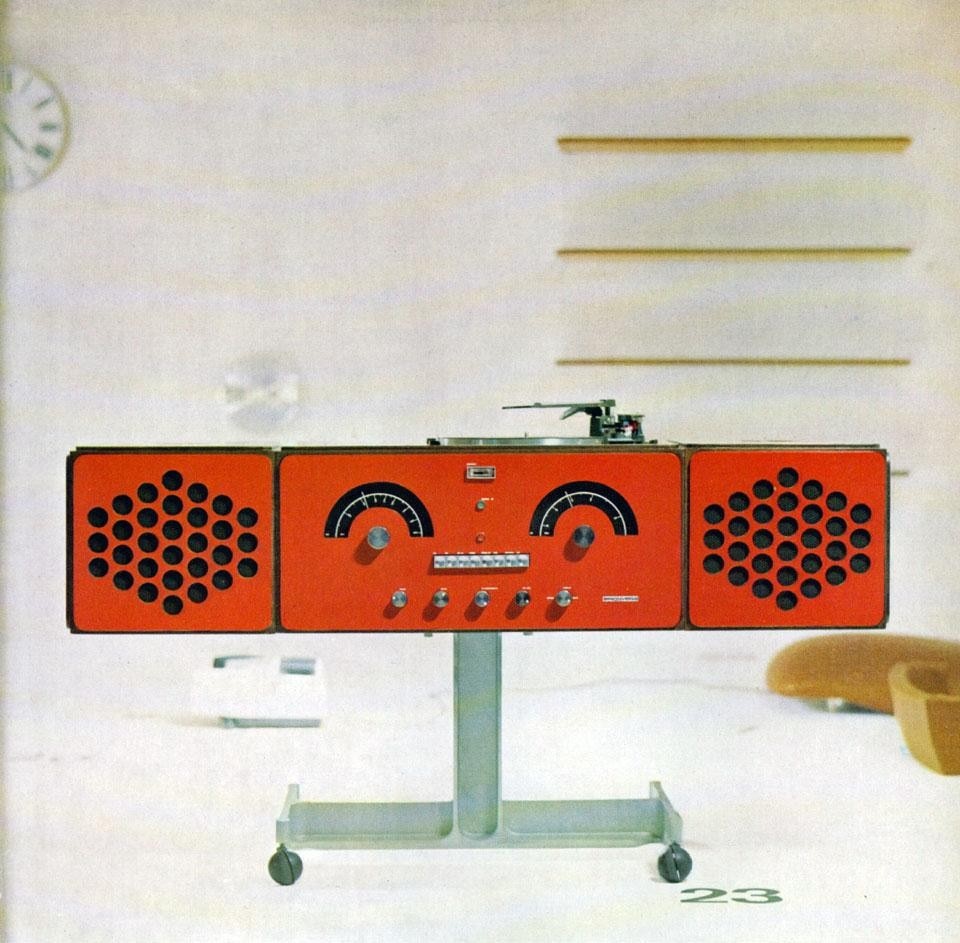 Dettaglio pagine Domus 442, settembre 1966, un radiofonografo stereofonico, 1963