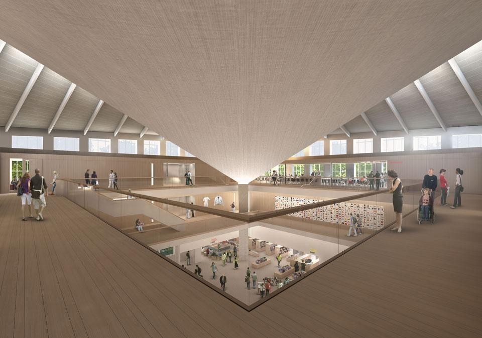 John Pawson Ltd, Il nuovo Design Museum, secondo piano. Photo Alex Morris Visualisation 