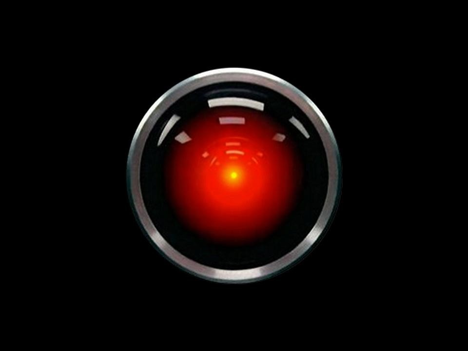 HAL 9000, il computer di bordo della nave spaziale nel film <i>2001: Odissea nello spazio</i> di Stanley Kubrick