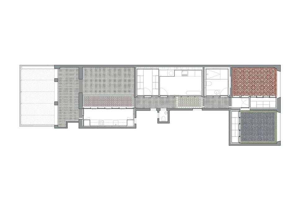 Vora Arquitectura, ristrutturazione di un appartamento nel centro storico di Barcellona. Pianta del progetto